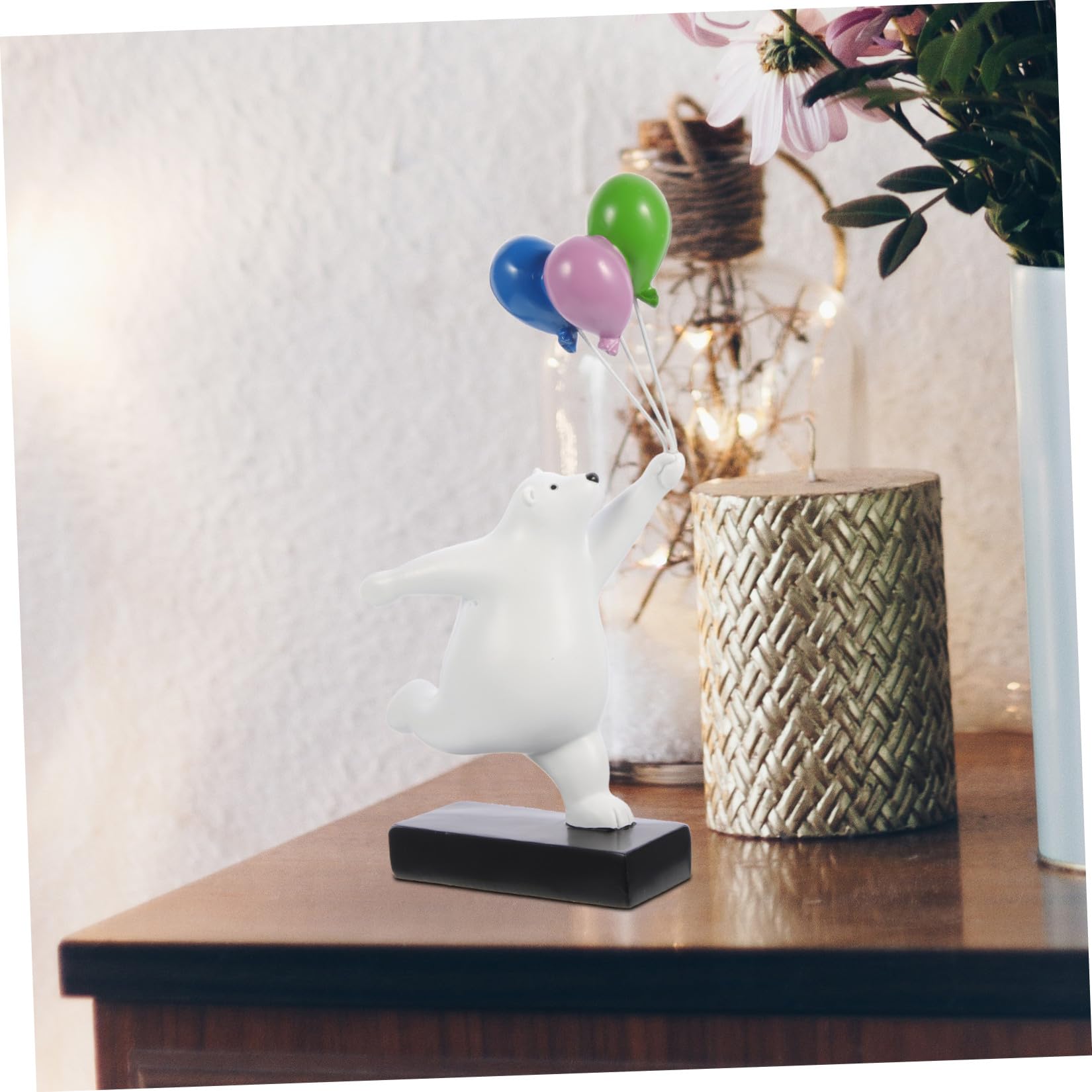 PATKAW Figura Decorativa Orso a Palloncino in Resina per Arredamento da Scrivania Aspetto Cartone Animato Vivace per Decorare Casa e Camera da Letto
