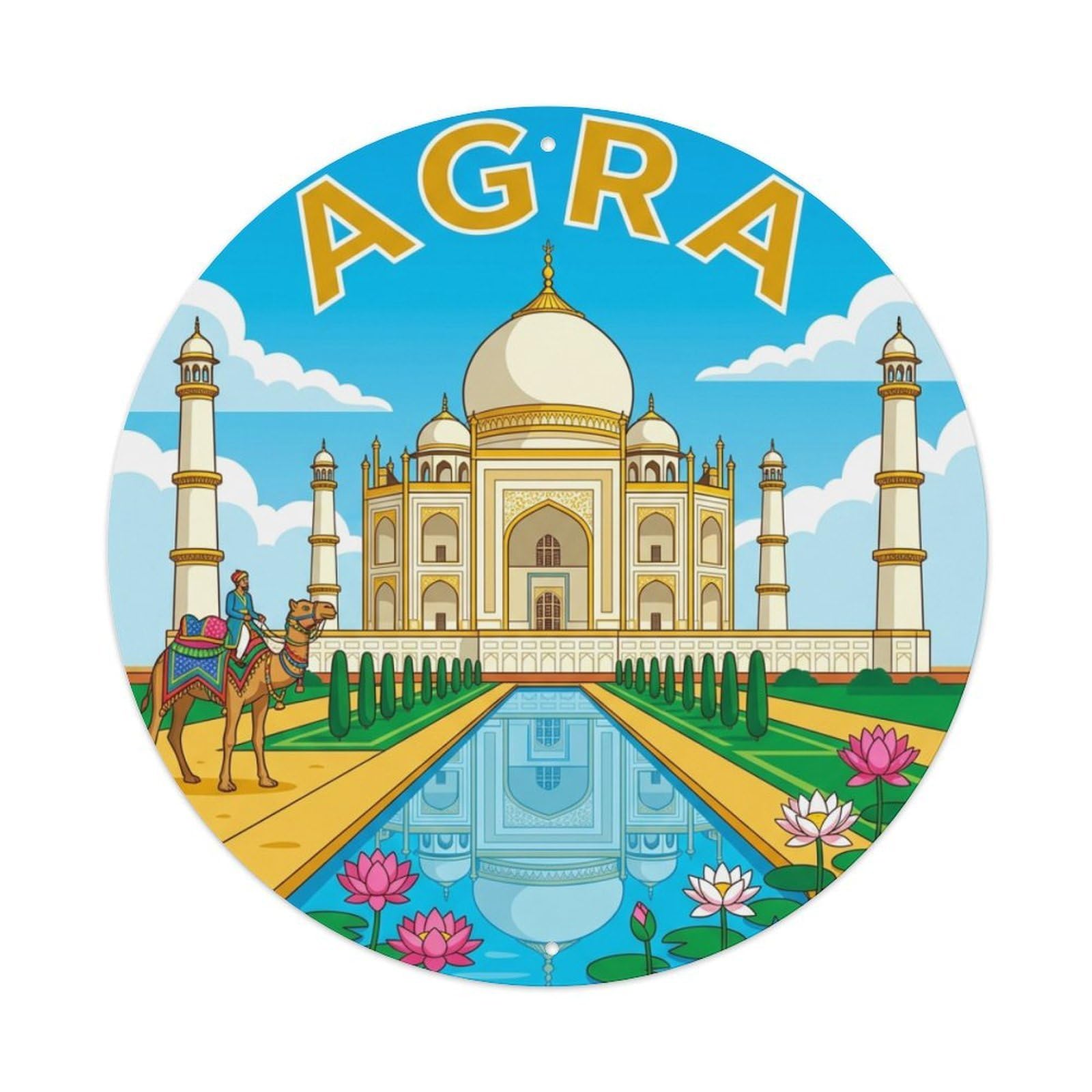 India Vintage Travel Agra Metal Tin Sign