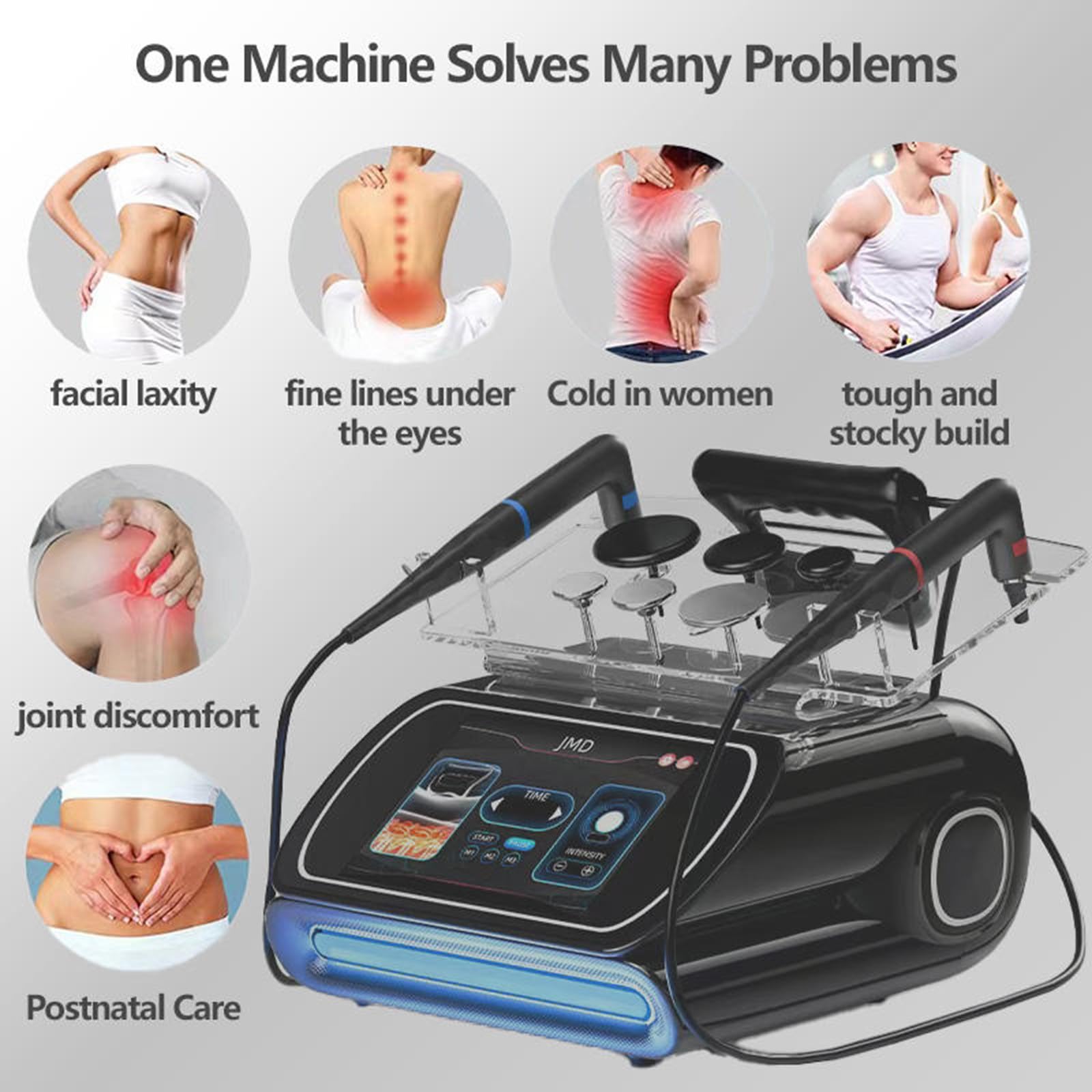 Terapia Tecar Portatile a 448 KHz,Terapia Tecar Portatile per Tessuti Profondi, Macchina Professionale per Terapia Fisica Tecar con RET/CET/JMD Maniglie,per Dimagrimento,Sollievo dal Dolore