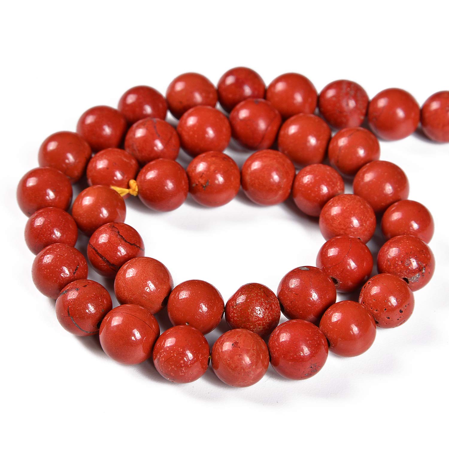 90 szt., 4 mm, naturalny czerwony jaspis kamień szlachetny, okrągłe koraliki dystansowe luźne koraliki kamienne do produkcji biżuterii 39 cm, 1 sznurek (czerwony jasper, 4 mm 90 koralików)