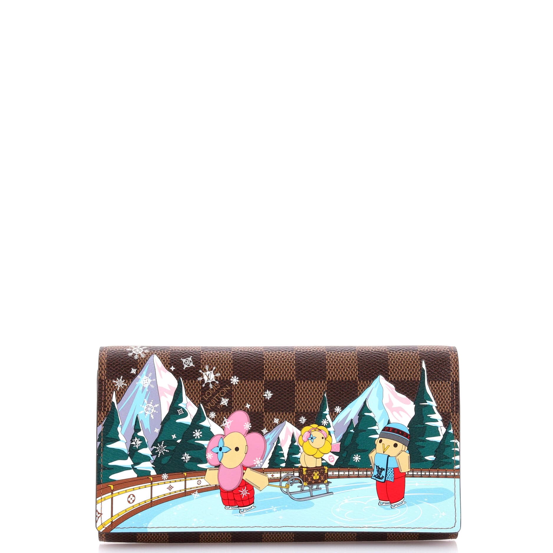 Pre-Loved Sarah Wallet Limited Edition Vivienne Xmas Damier, Print