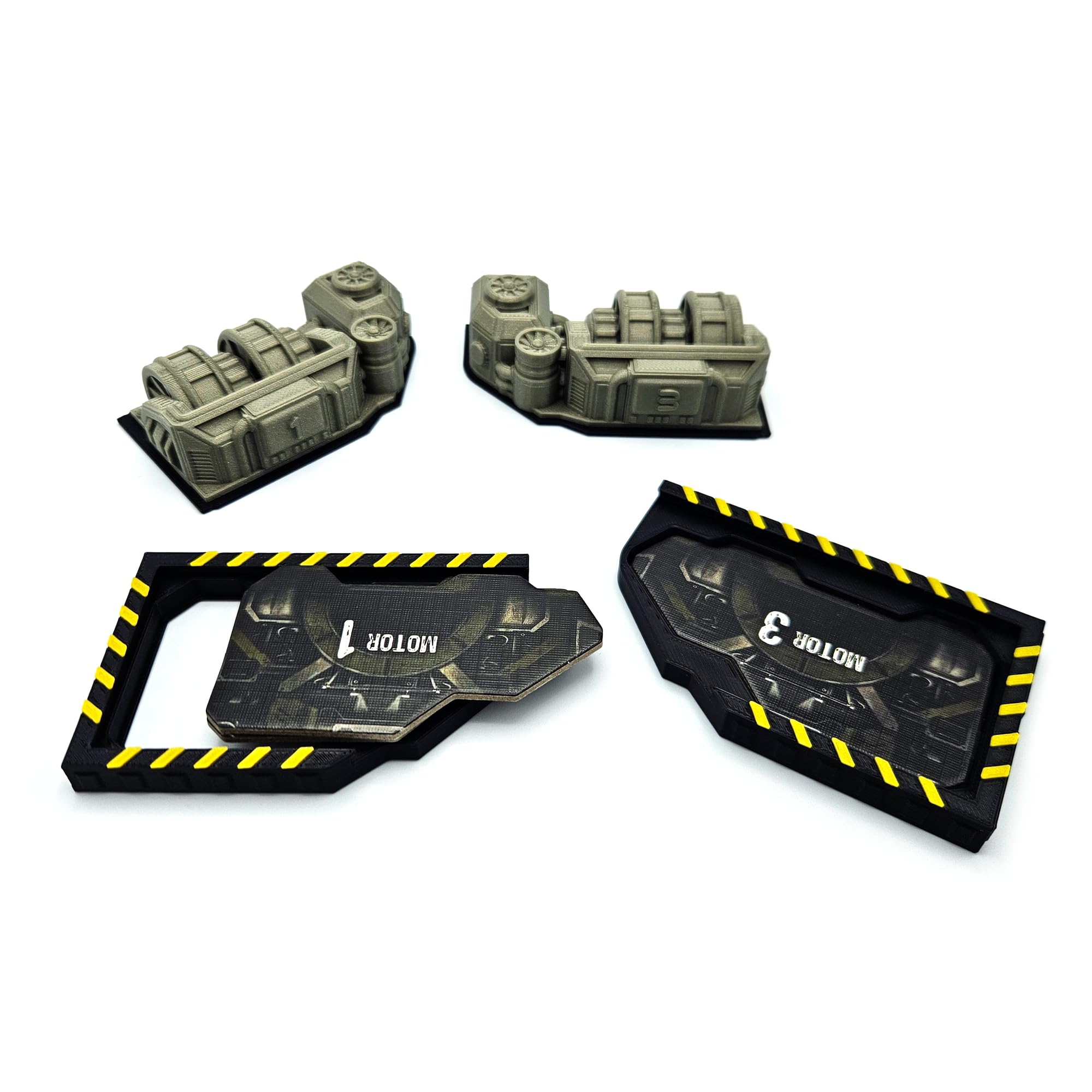 Moteurs Nemesis - Pack de 3 | Moteurs Miniatures 3D pour Nemesis™ | Accessoires de Jeu de société | Composants Fonctionnels et décoratifs pour améliorer Le Jeu