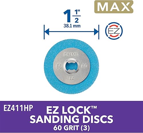 Miniatura 3 de Dremel EZ411HP 1-12" (38.1mm) 60 Grit Max discos de lijado