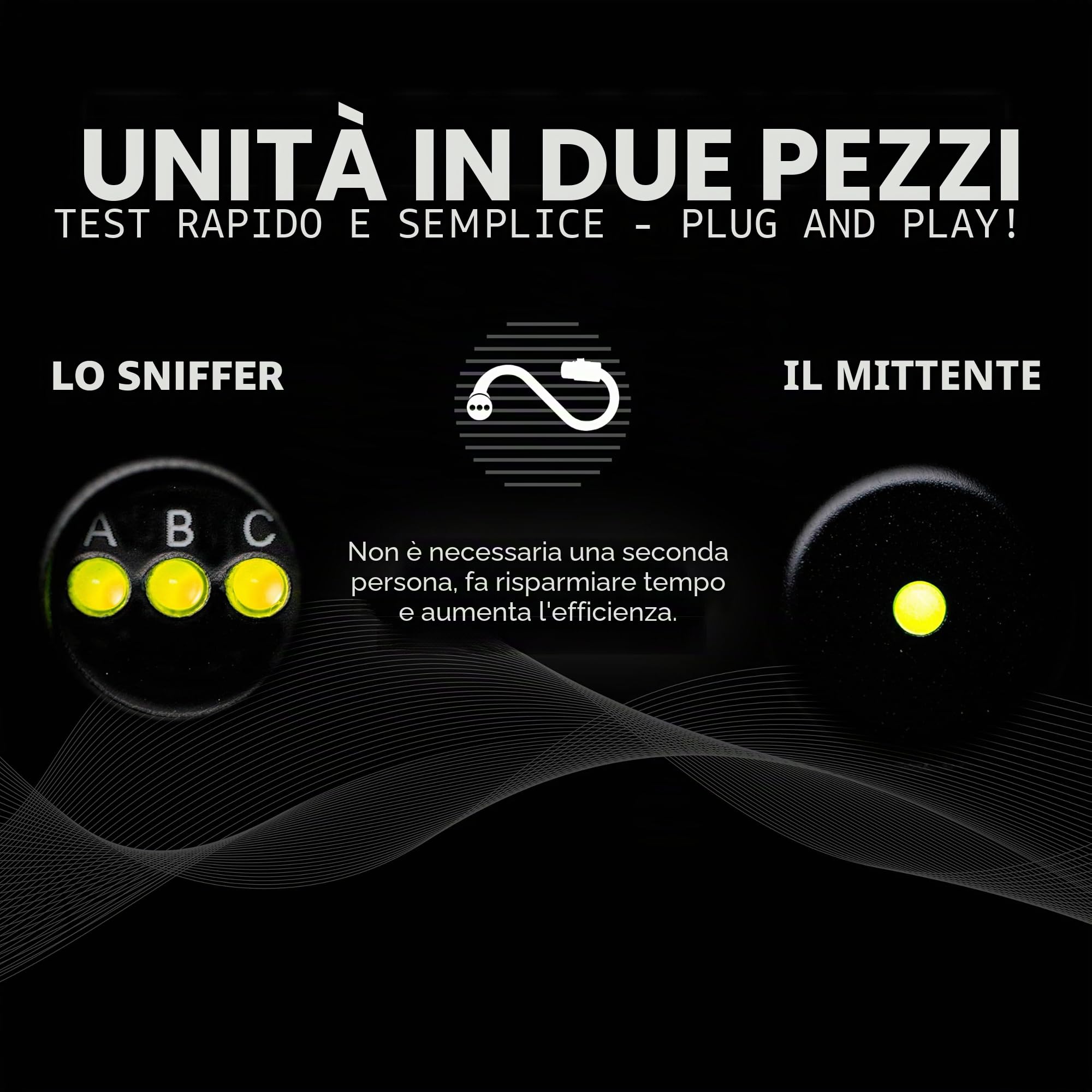 SoundTools XLR Sniffer/Sender - Tester portatile XLR e cavo DMX a 3 pin per tecnici audio, diagnostica rapida con LED, funzionamento singolo, design durevole e compatto per uso palco e studio