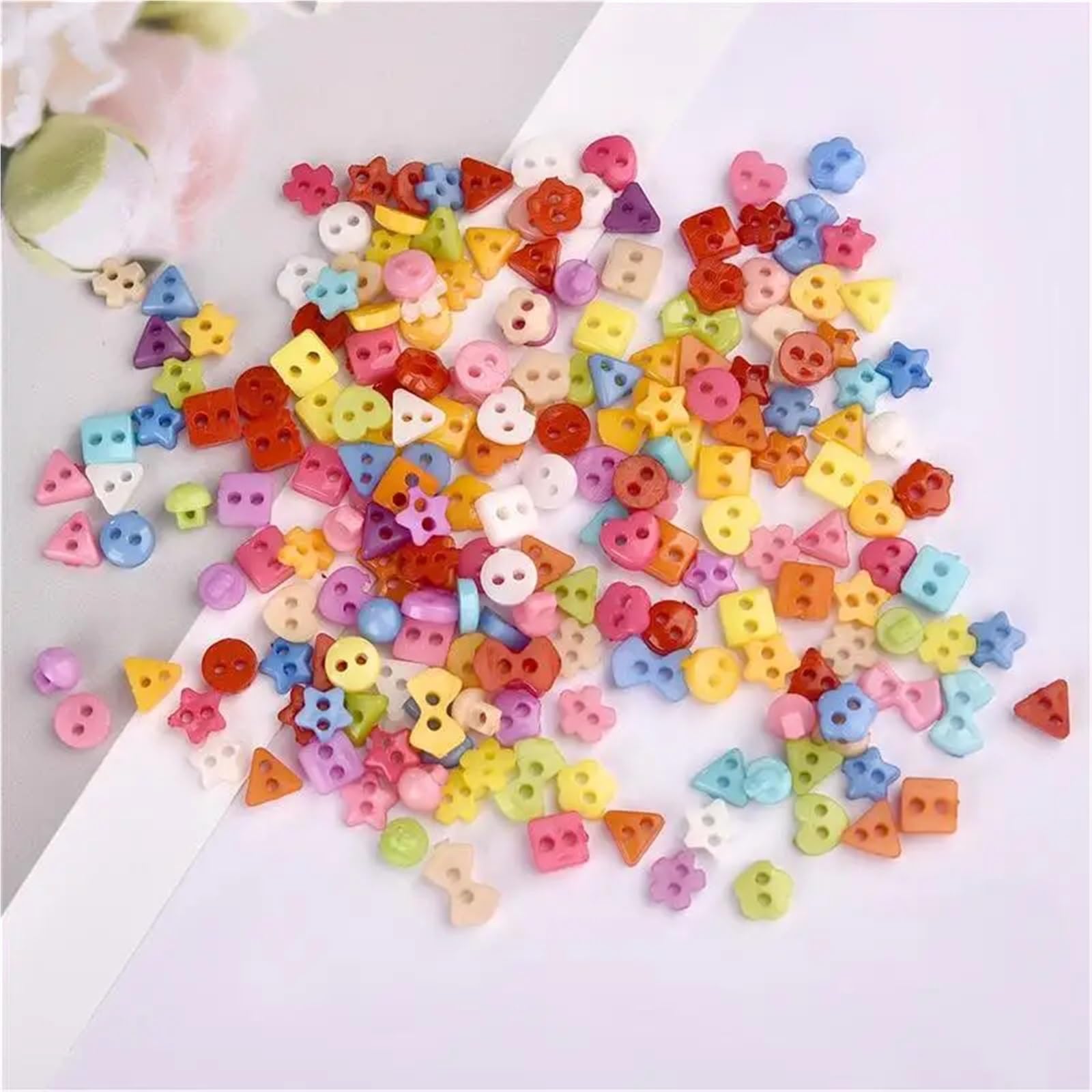 400 mini botones de resina de 5 a 7 mm para ropa de muñeca, botón hecho a mano, costura, manualidades, accesorios de costura (azul)