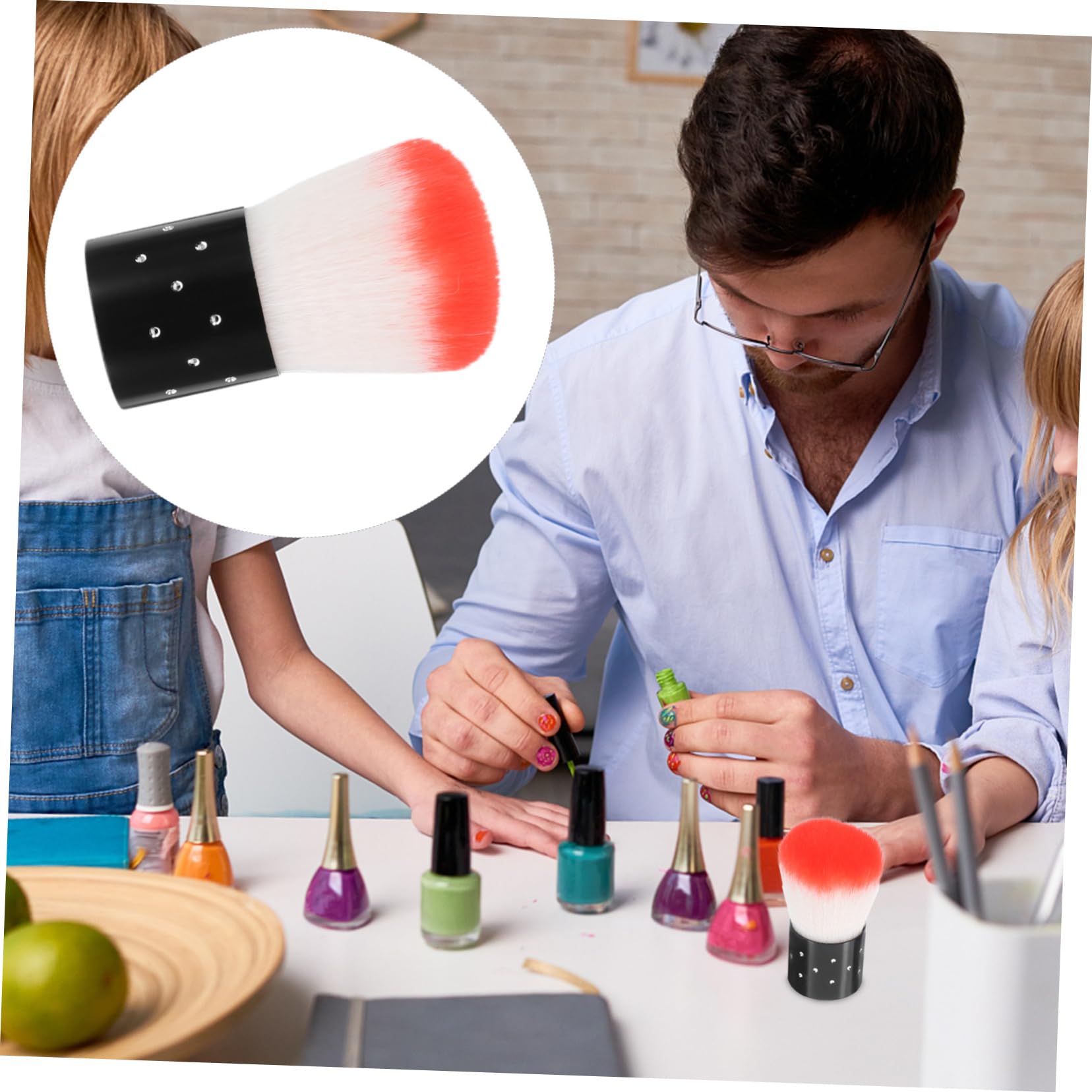 Healvian 8pièces Brosse à Poussière Pour Kit De Pinceaux Poils Souples Pour Nettoyage Et Application De Pour Manucures Professionnelles Domicile