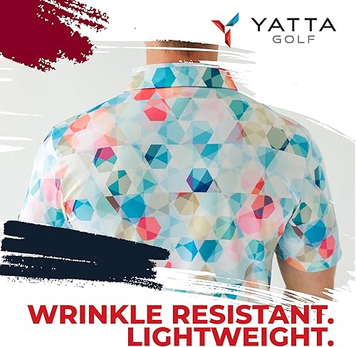 Miniatura 6 de YATTA GOLF - Mens Golf Shirt Moisture Wicking Quick-Dry Short Sleeve - Standout Performance Casual Polo Shirts for Men