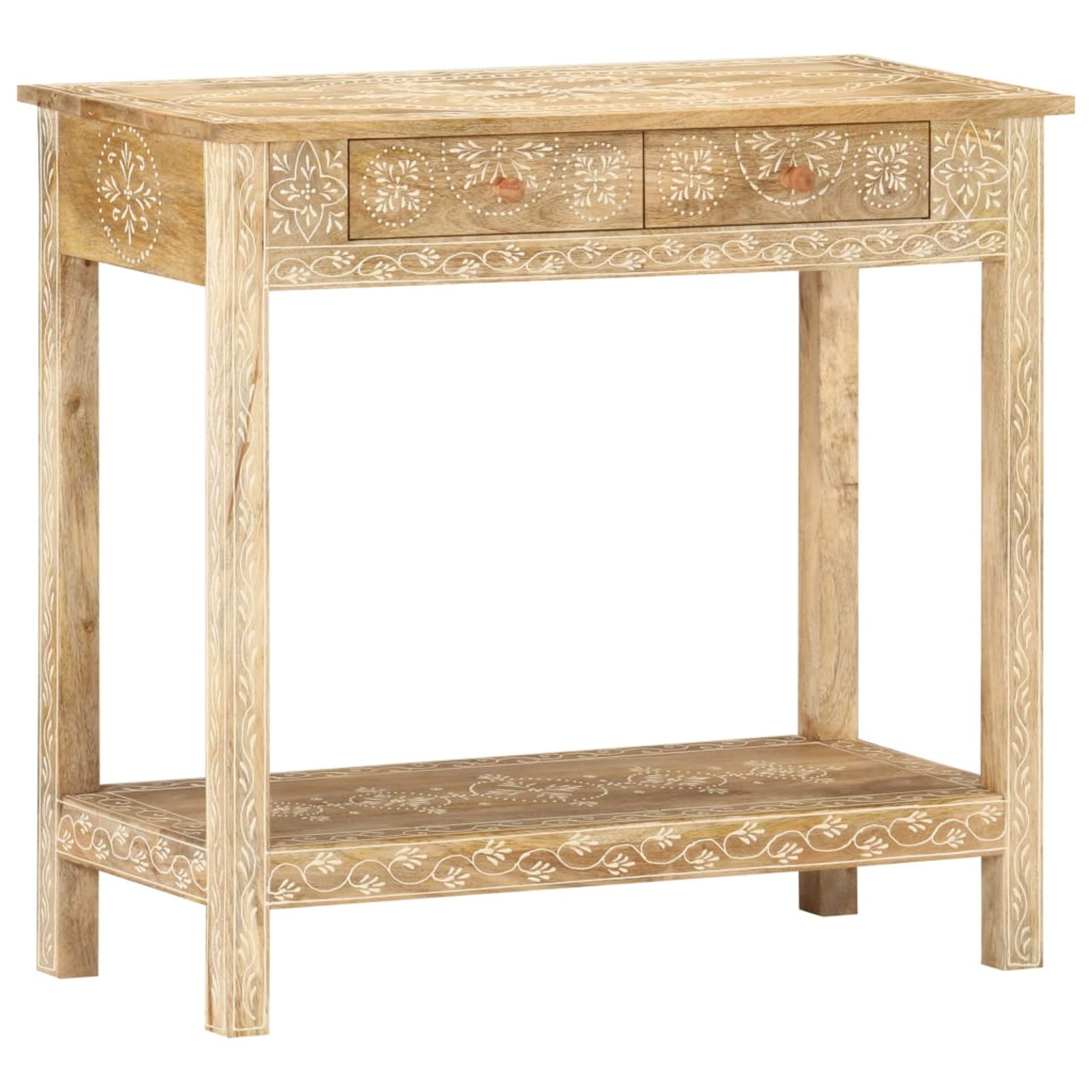 ShGaxin Mesa Consola de Madera Maciza de Mango 80x35x74 cm, Mesa Entrada, Mesa Recibidor Estrecha, Mesa De Centro Salon, Mesa Auxiliar, Mueble Entrada
