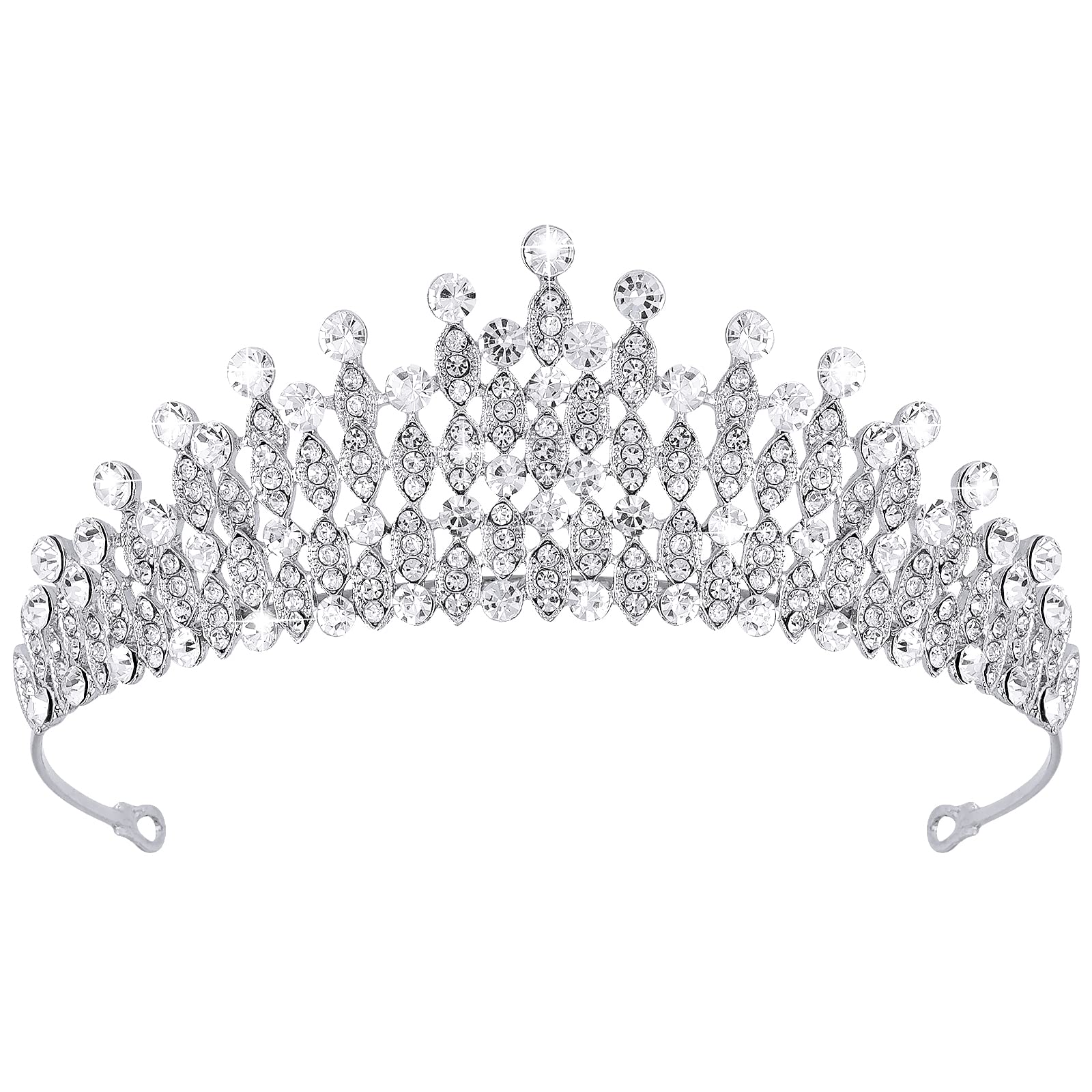 ARALUKY Silver Wedding Tiara for Women Crystal Tiaras and Crowns for Women Baroque Crown Wedding Tiaras for Bride, Royal Queen Crown Elegant Princess Crown Rhinestone Hair Accessories for Birthday Prom Pageant Party