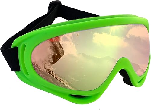 LeWave - Gafas de esquí y snowboard con lentes resistentes al viento y a los rayos UV, correas ajustables, marco flexible para esquí, snowboard,