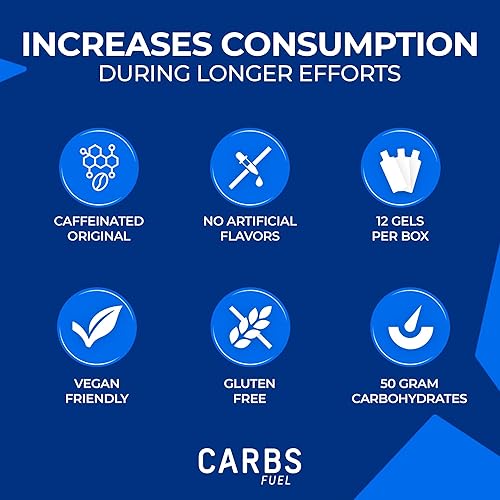 Miniatura 3 de Caffeinated - Gel energético original de 1.76 oz (1.76 oz), paquete de 12 geles de cafeína altos en carbohidratos, gel para correr vegano y sin