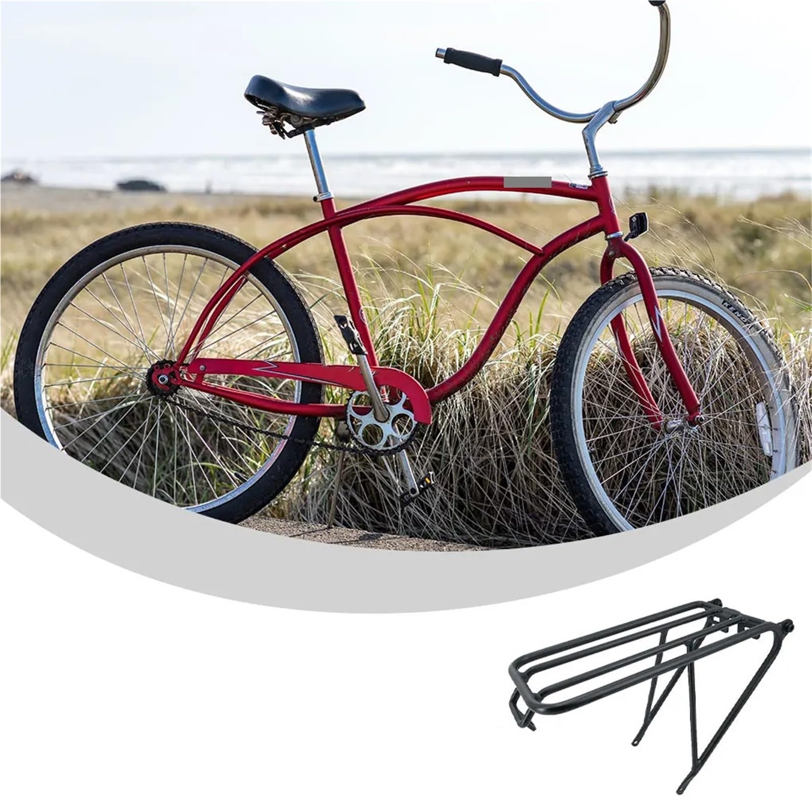 Tylny bagażnik rowerowy, Bagażnik Tylny Roweru Aluminiowego Czarny Srebrny