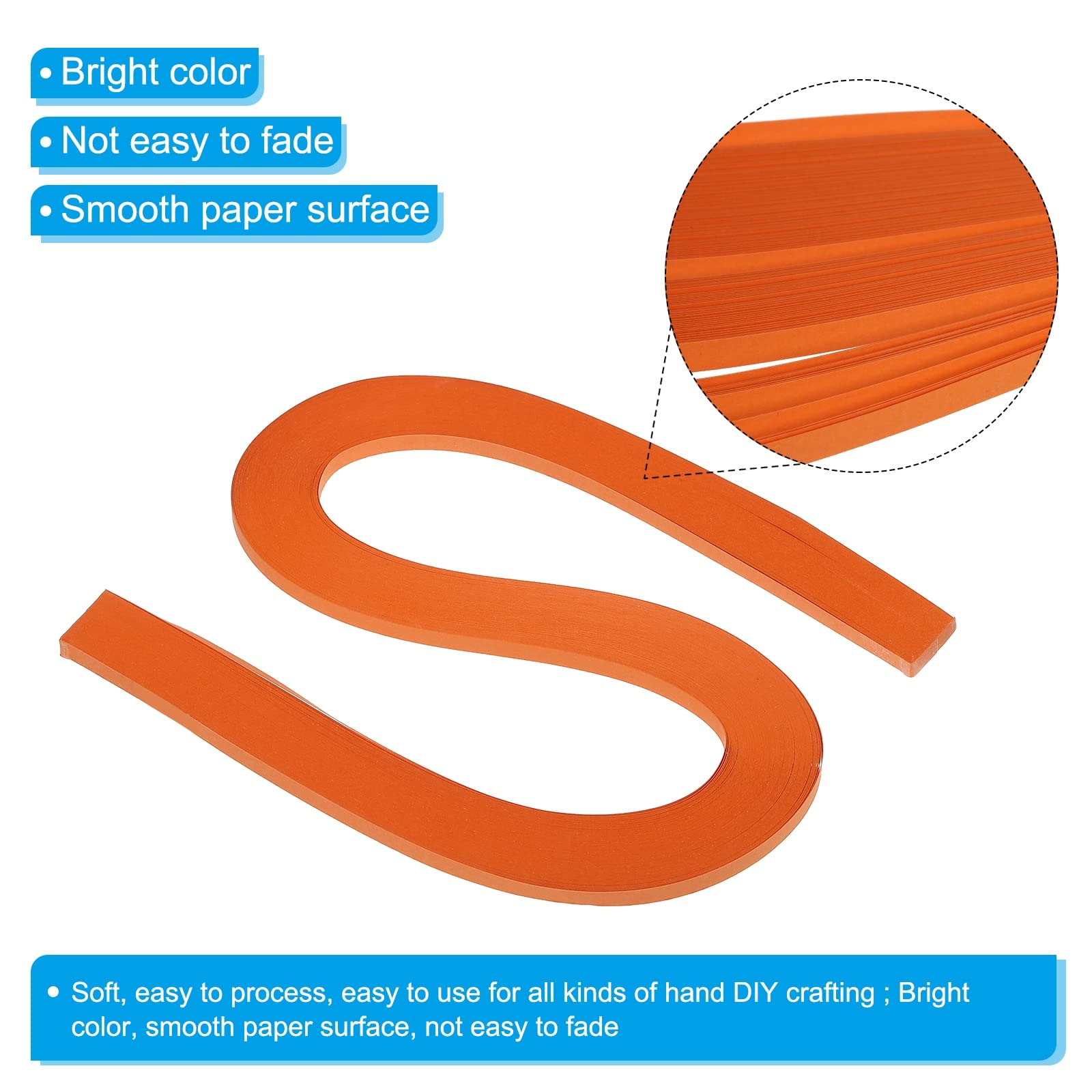 PATIKIL Quilling Strips Paper 120pcs 3/16"(5mm) 54cm Origami Paper Quilling Strip for Art DIY Hand Craft Christmas Orange - Image 3
