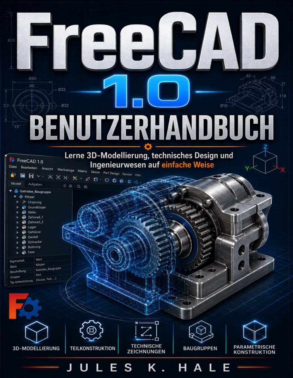 FREECAD 1.0 BENUTZERHANDBUCH: Lerne 3D-Modellierung, technisches Design und ngenieurwesen auf einfache Weise