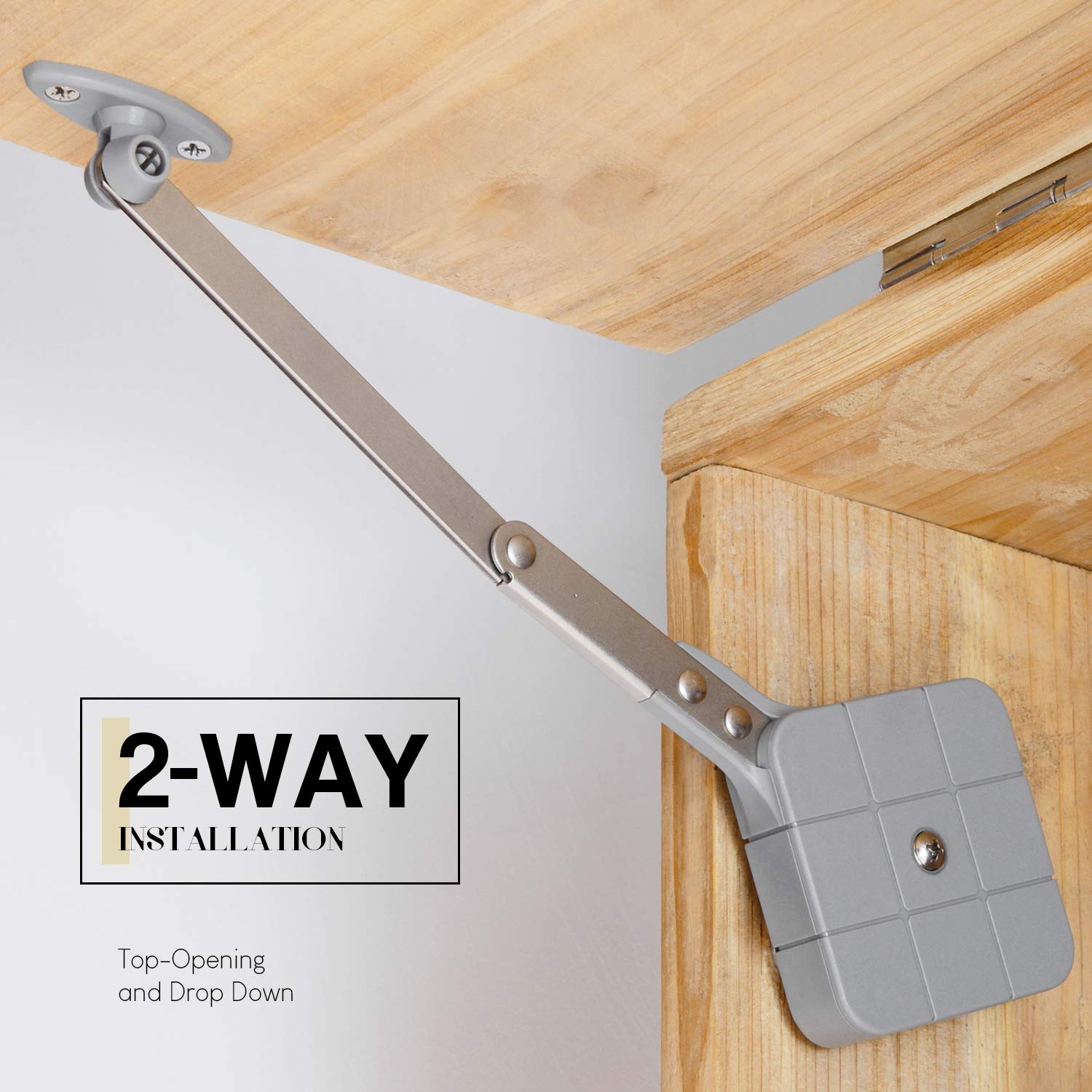 Morinbo Toy Box Hinges Soft Close Lid Stay 90 Degree Open, Lid Support