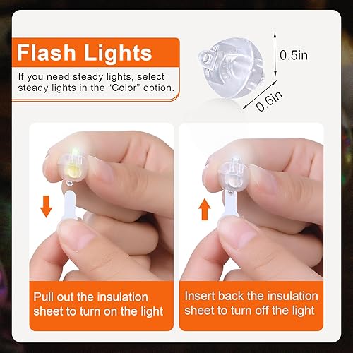 Miniatura 19 de 100 mini luces LED, globos LED iluminados para decoraciones de fiesta, luces de fiesta de neón para linterna de papel, huevos de Pascua, fiesta