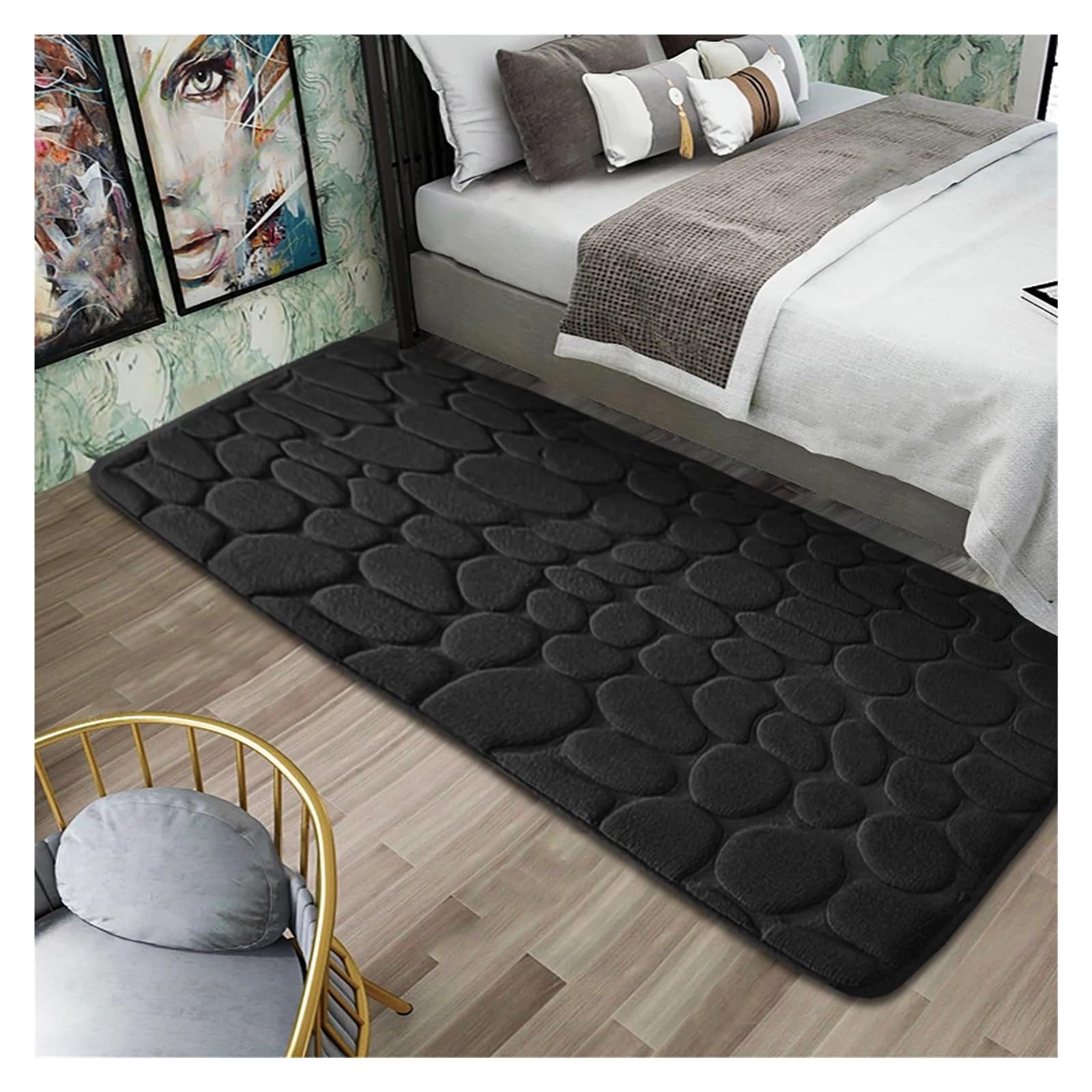 Tapis en molleton corail absorbant pour porte d'entrée et couverture de chevet