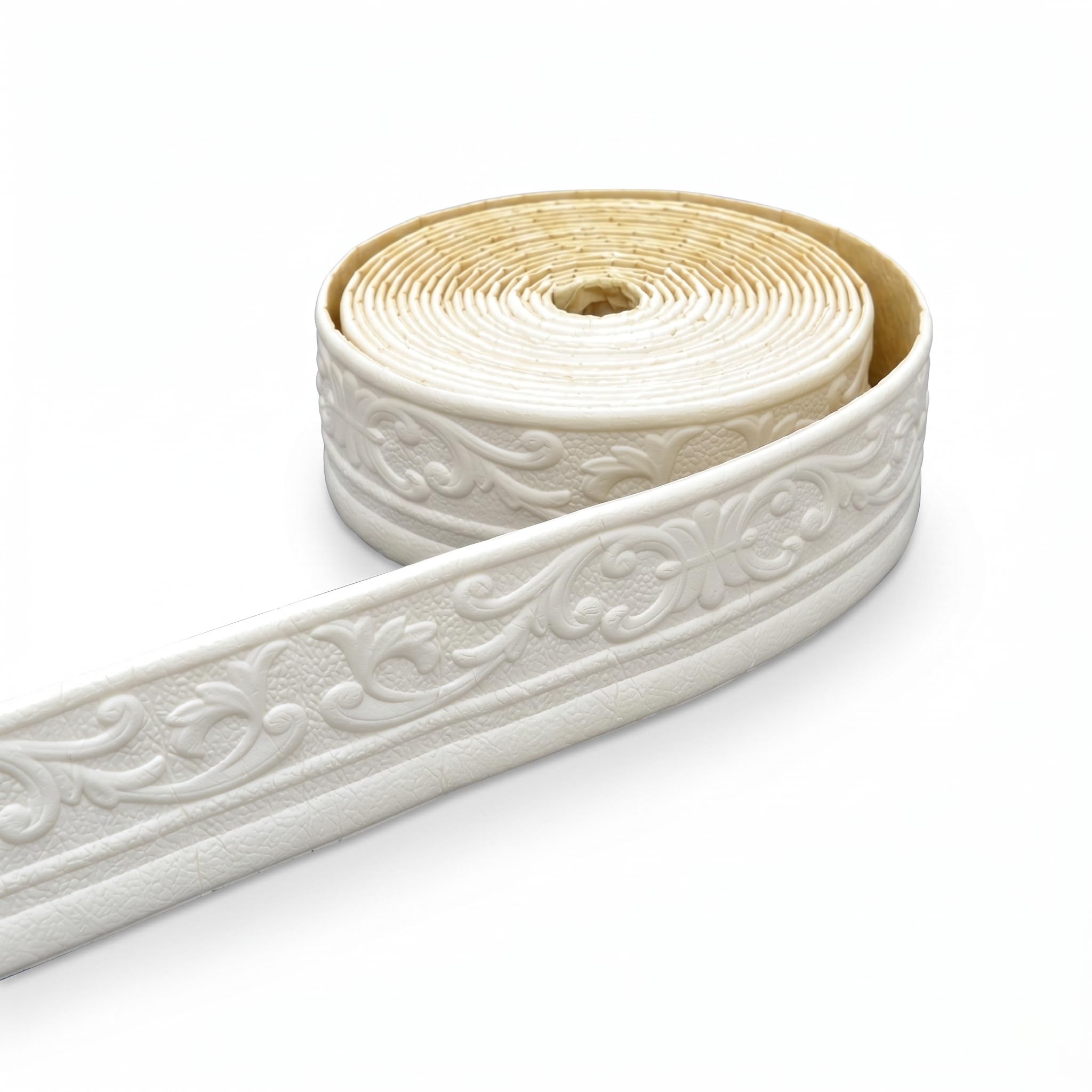 Guest Ruyunlai White Self Adhesive 3D Foam Wall Trim Peel And Stick Wallpaper Border For Ceiling Crown Molding And Wall Skirting Baseboards 7.8Cm X1000cm