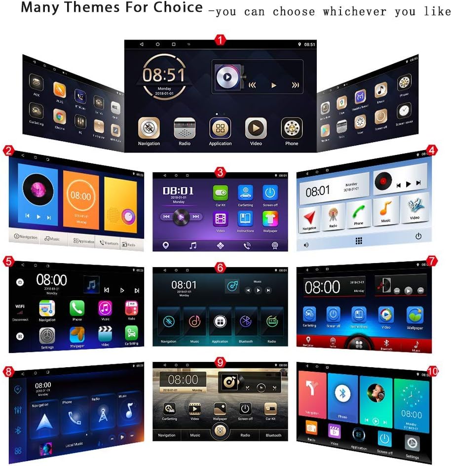 Get Special Price Android Car Stereo Double Din with GPS Navigation 7 Inch HD Touch Screen Car Multimedia Radio Audio Bluetooth FM GPS WiFi USB Mirror Link Split Screen with Backup Camera+SWC