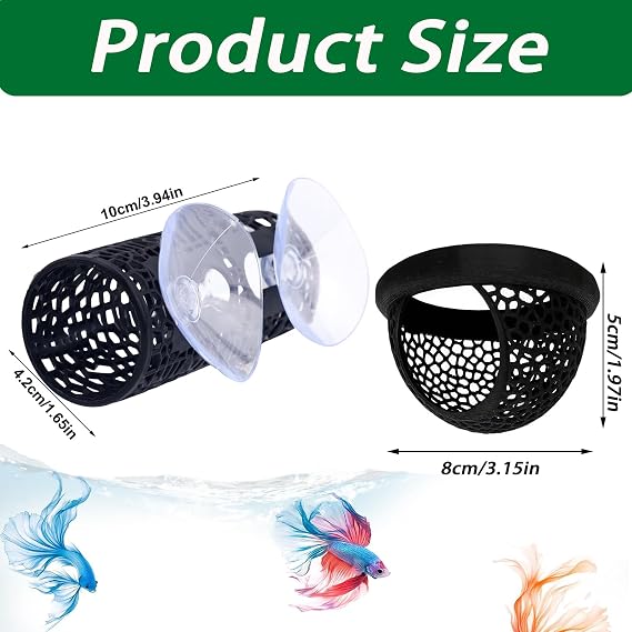 2Pcs Betta Fish Accessories, Aquarium Accessories, Floating Aquarium Hide - Safe Cave Ornament Decoration for Betta, Unique Floating Tunnel Decor for Fish Tanks Accessory Encourages Breeding