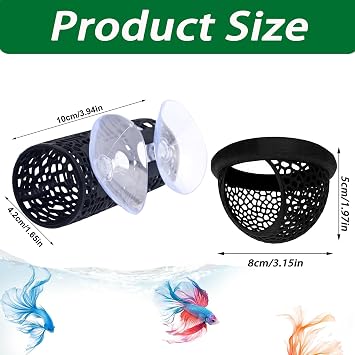 2Pcs Betta Fish Accessories, Aquarium Accessories, Floating Aquarium Hide - Safe Cave Ornament Decoration for Betta, Unique Floating Tunnel Decor for Fish Tanks Accessory Encourages Breeding