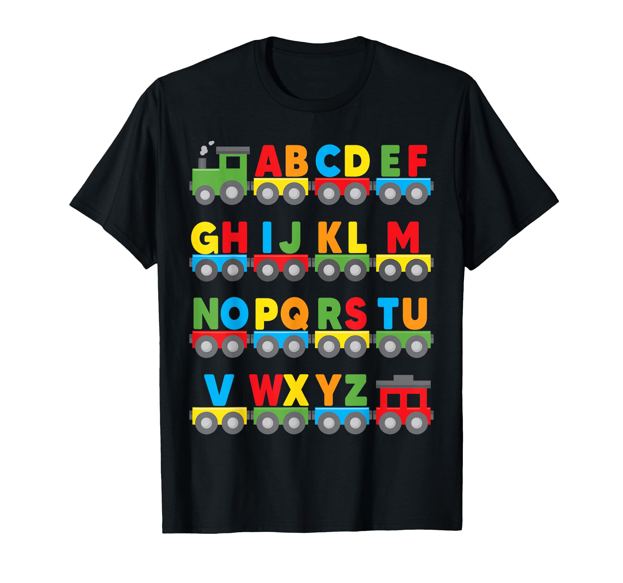 Alphabet Toy Train Colorful Letters Learn ABCs boy Girl Kids T-Shirt