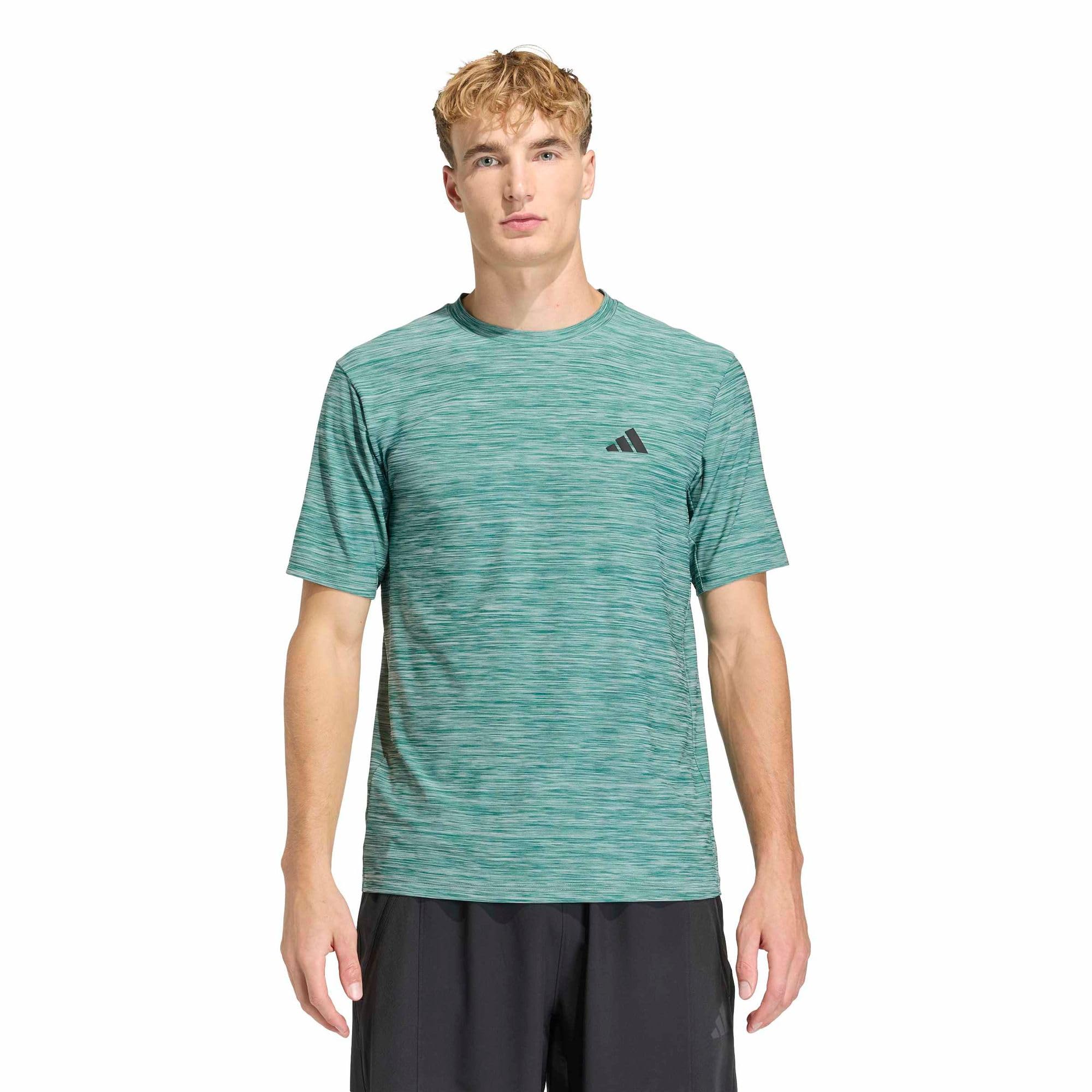 Adidas Men's Blue Train Essentials Stretch Training T-Shirt in Size L, Sports Direct