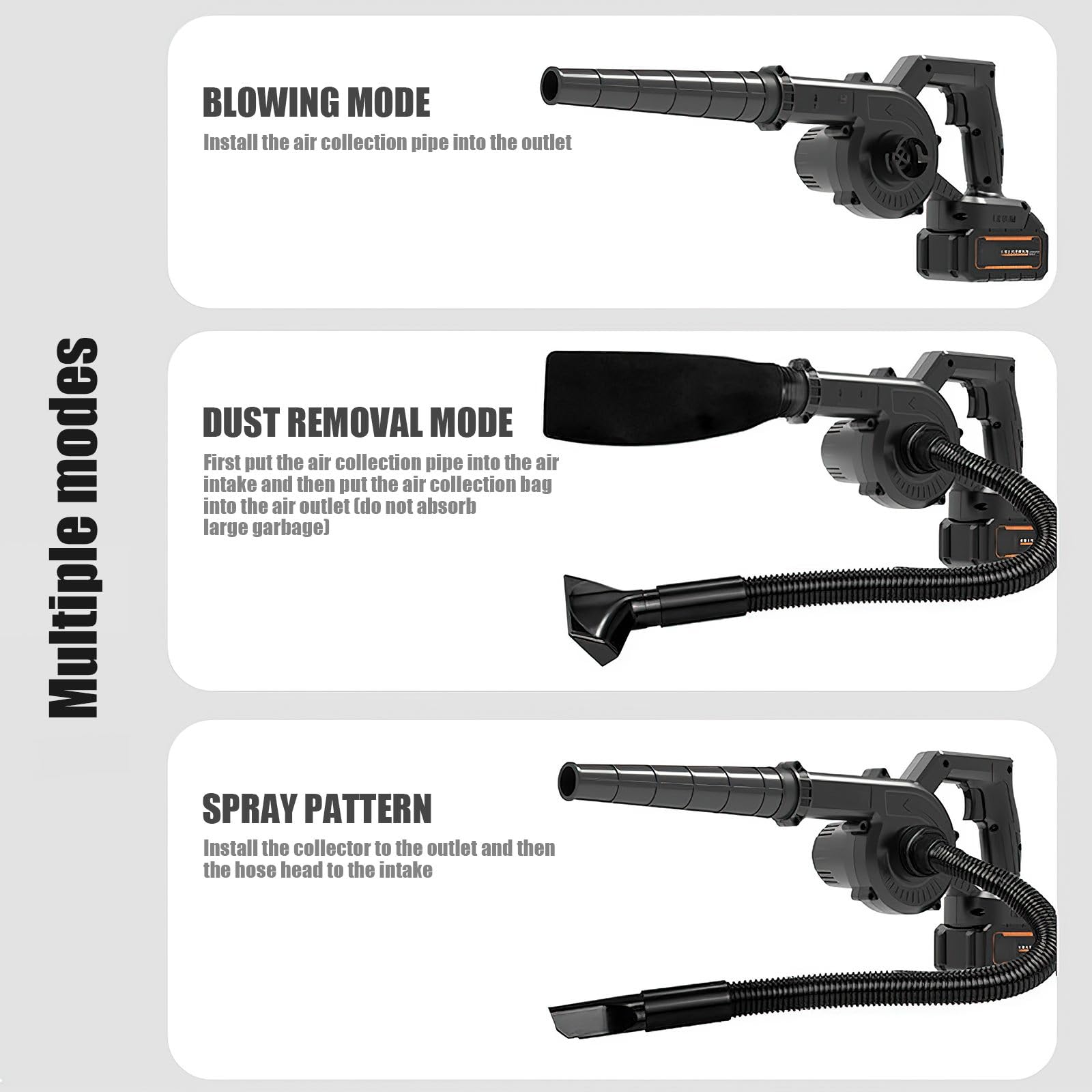 Soffiatore Foglie Senza Fili 21V - Aspirapolvere Da Giardino, Con Batteria E Caricabatterie - Foto 11