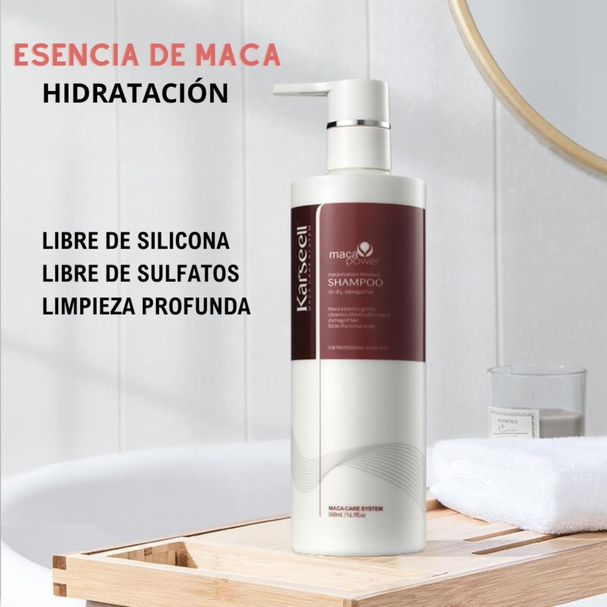 Karseell MACA CARE SYSTEM Zestaw Pielęgnacyjny Maska z Kolagenem Serum z Olejkiem Arganowym Szampon Nawilżający Odżywka Regenerująca Odżywienie Wzmocnienie Nawilżenie Suche Zniszczone Włosy