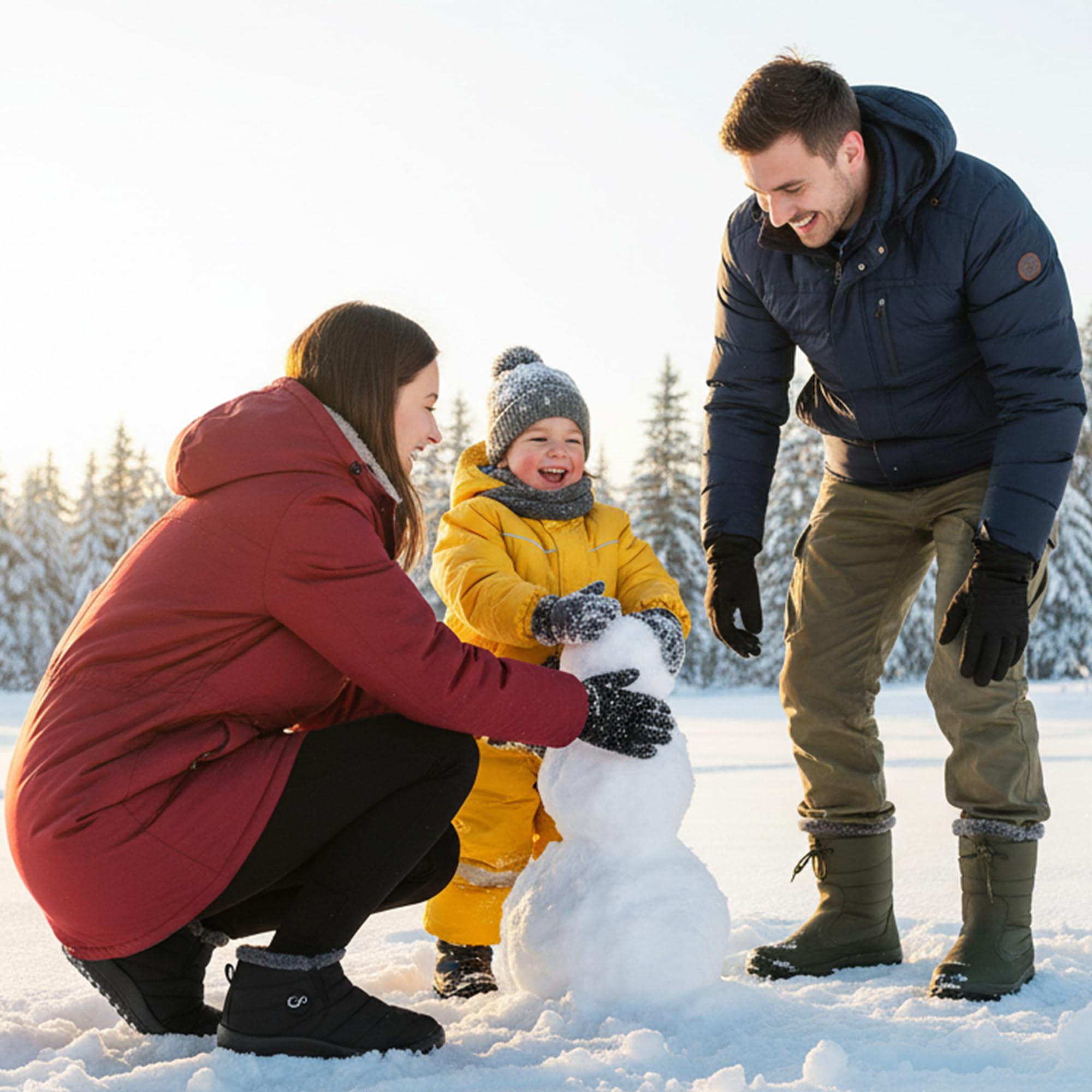 Snow Boots for Women Winter: Warm Fur Lined Ankle Booties Comfortable Waterproof Slip On Lightweight Womens Boots