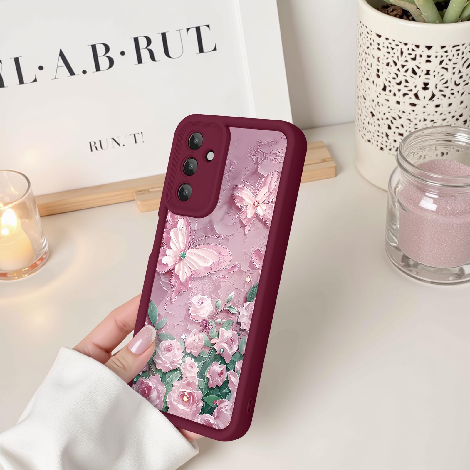 Etui do Samsung Galaxy A15 5G, kreatywny wzór motyla, dla dziewcząt i kobiet, miękki silikon, odporne na wstrząsy, odporne na zarysowania, etui do Galaxy A15 (3D, różany motyl)