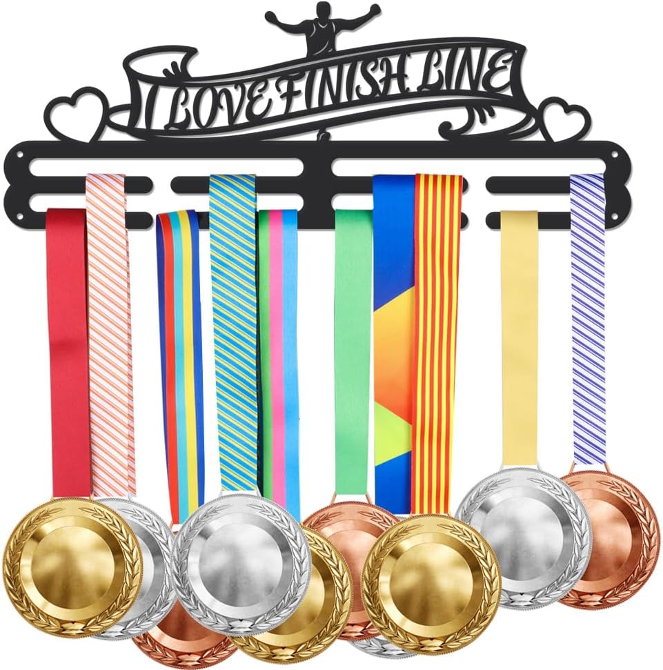 SUPERDANT Running Medal Holder I am Unstoppable Medal Display Hanger Rack Running Enthusiasts Sports Metal Wall Mount Display Rack Awards Sports Ribbon Holder for Runner