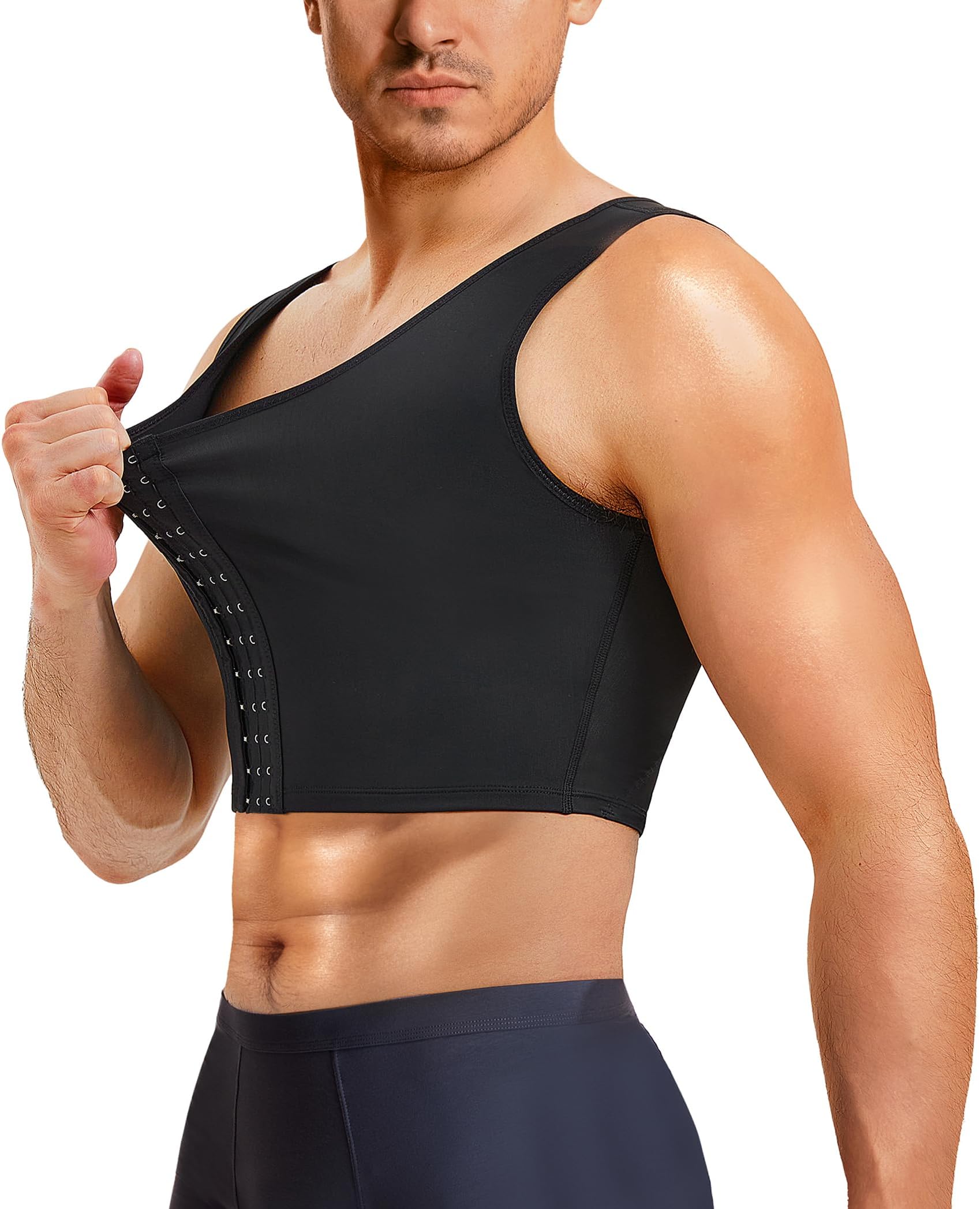 Mens Compression Corset Vest Hide Gynecomastia Chest Binder Tank Top Faja para Hombre
