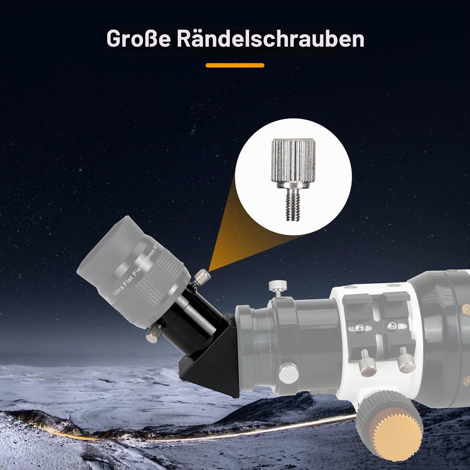Svbony SV221 Teleskop Zenitspiegel, 1,25 Zoll 45° Aufrichtendes Diagonal Prisma, Aluminium Stern Zenitspiegel Okularadapter für bodengestützte astronomische Beobachtungen