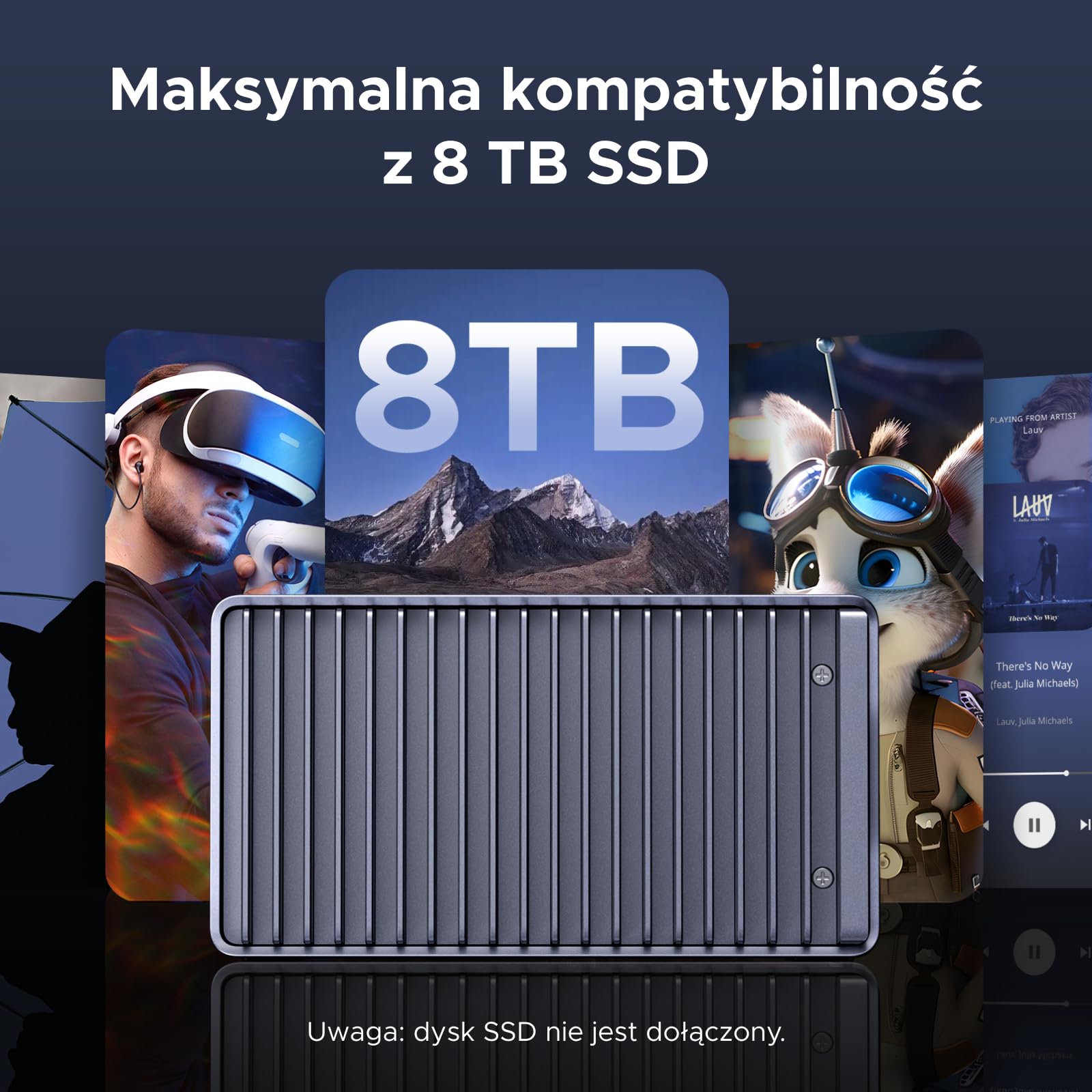UGREEN Obudowa do dysku SSD 40 Gb/s M.2 USB4 NVMe o prędkości do 3848 MB/s | Obudowa dysku SSD M2 kompatybilna z Thunderbolt 4 oraz komputerami Mac mini M4, MacBook Pro M5 Pro/M5 Max i ASUS Z890