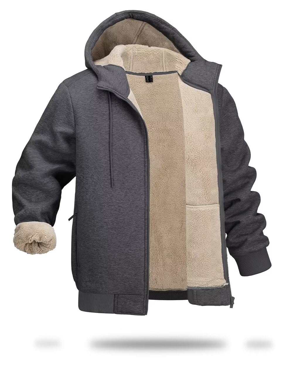 Boladeci Men's Sherpa Lined Hoodie Jacket