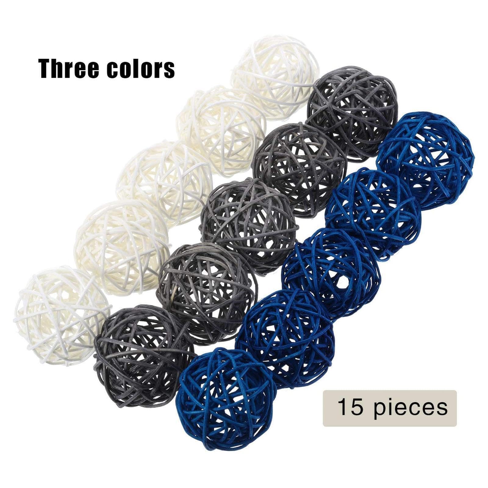 Palline Di Vimini In Rattan Per Decorazioni - Set Da 15/24 Pezzi Per Feste, Natale E Matrimoni