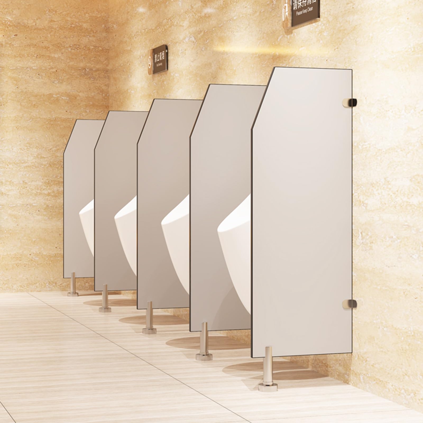 Cloison pour urinoir en acier pour bureaux et centres commerciaux