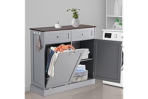 Luxurious AHB Grey Tilt Out Trash Cabinet - 10-Gallon Kitchen Laundry Hamper Solution