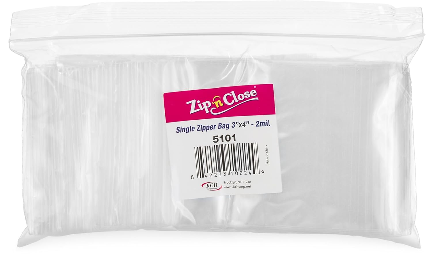 [100 Bags] Zip'n'Close Disposable Plastic Resealable Reusable Bags, 2 Mill Thick, Great for Home, Office, Vacation, Traveling, Sandwich, Fruits, Nuts, Cookies, Or Any Storage Needs