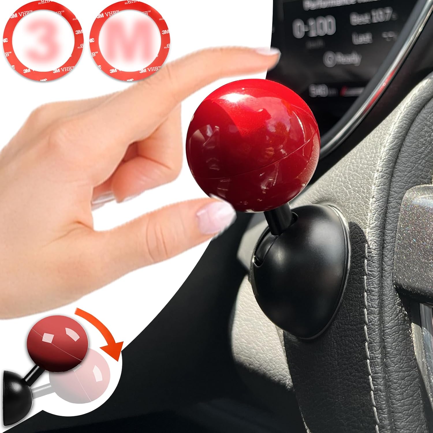 Car Joystick Push Start Button Cover, Metal Push to Start Accessories, Car Starter Engine Start Stop Button Cover, Cool Car Accessories Interior Decor Push to Start Button Rocker, red