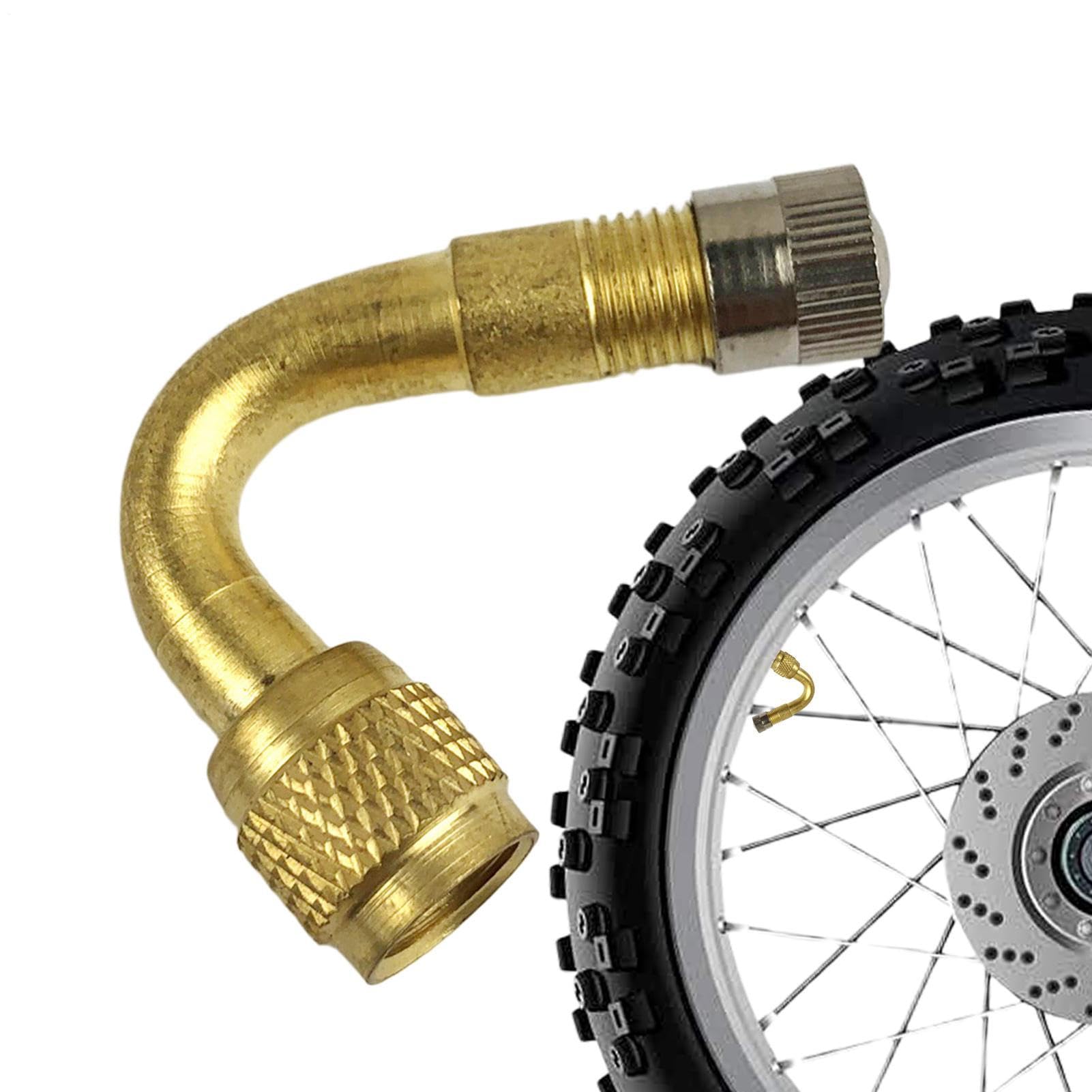 Asta di estensione per valvola pneumatici da 15 g, adattatore per stelo, prolunga 'aria, connettore a 90 gradi, strumento di gonfiaggio portatile per biciclette, moto, ruote di scooter, facile