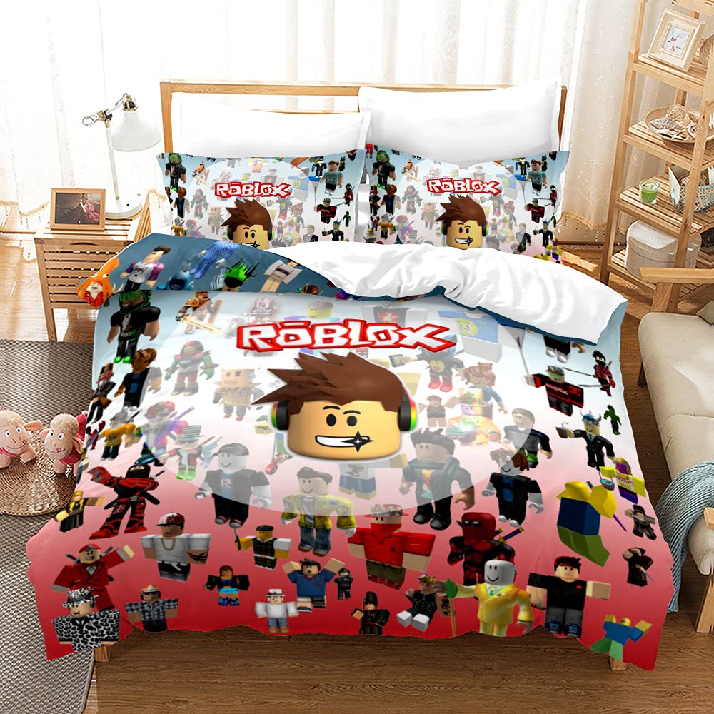 Enfunt-Home Comforter Cover Double Size, Duvet Set for Girls Teens Xmas, Brushed Microfiber Bedding with 2 Pillowcases-200x200cm