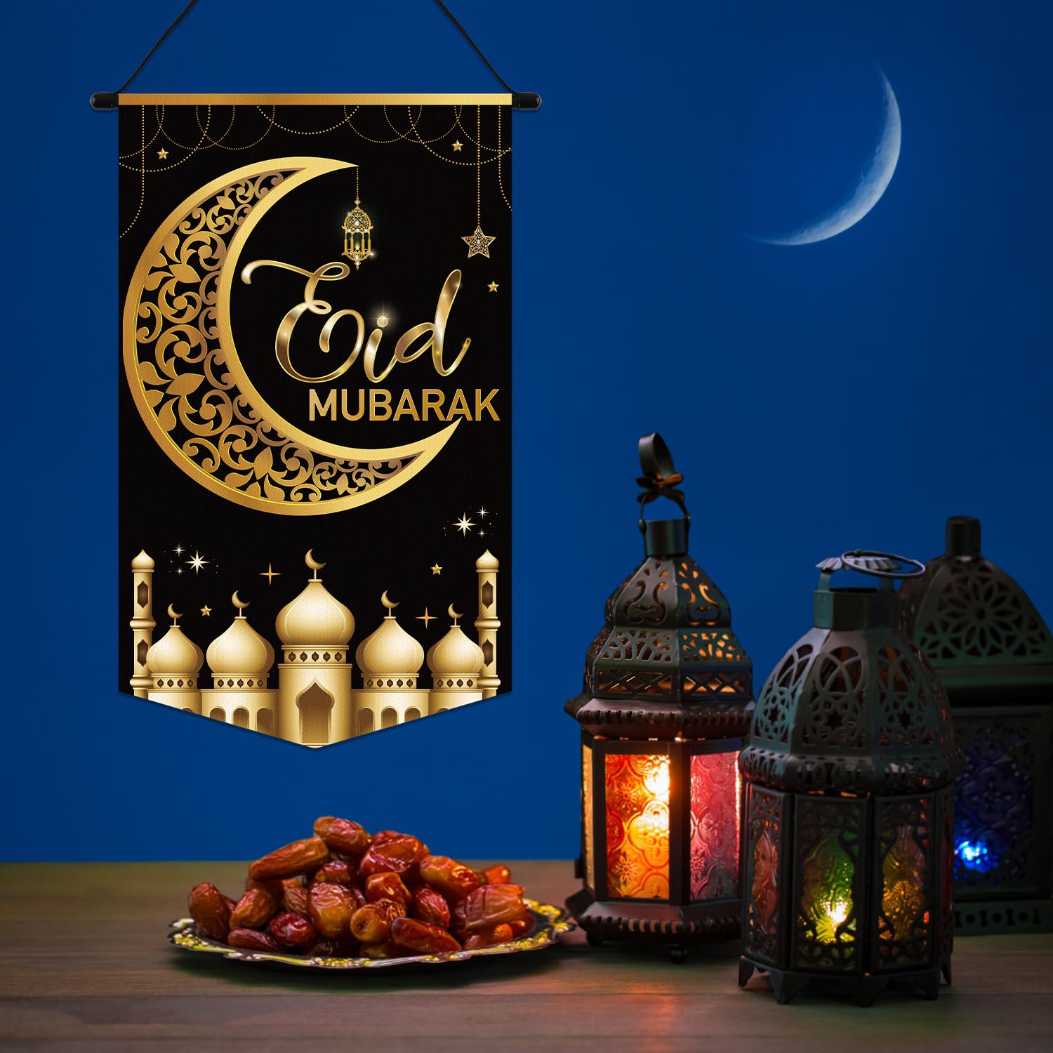 Amazon.com: Gosknor Eid Mubarak Door Sign, 20x12 Inch Eid Ramadan