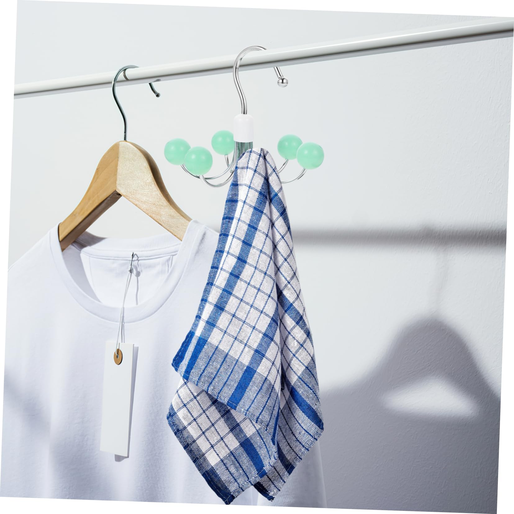 HOOTNEE Space-Saving Swivel Belt Hanger Closet Organizers Rotating Hooks Coats Belts Home Storage