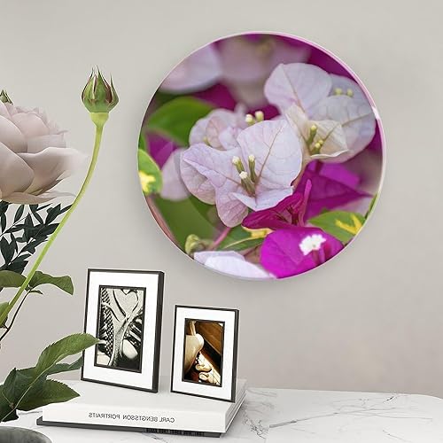 Miniatura 5 de Plato decorativo de flores para pared de cerámica para el hogar, plato tambaleante con soporte de exhibición, decoración de mesa, adorno de Acción