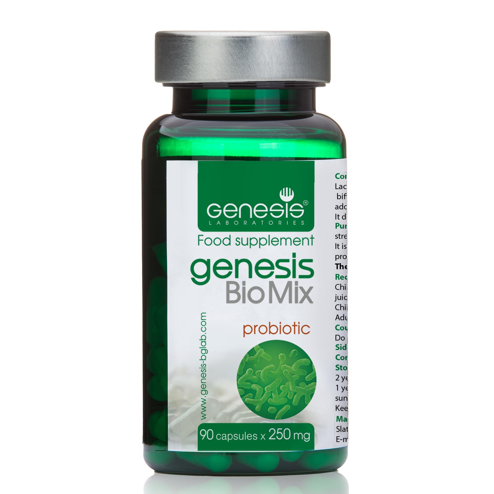 Genesis Biomix Probiotic with Lactobacillus and Bifidobacterium Strains may support Gut Helth, Digestion, Immune system 240 Mg per capsule 90 caps