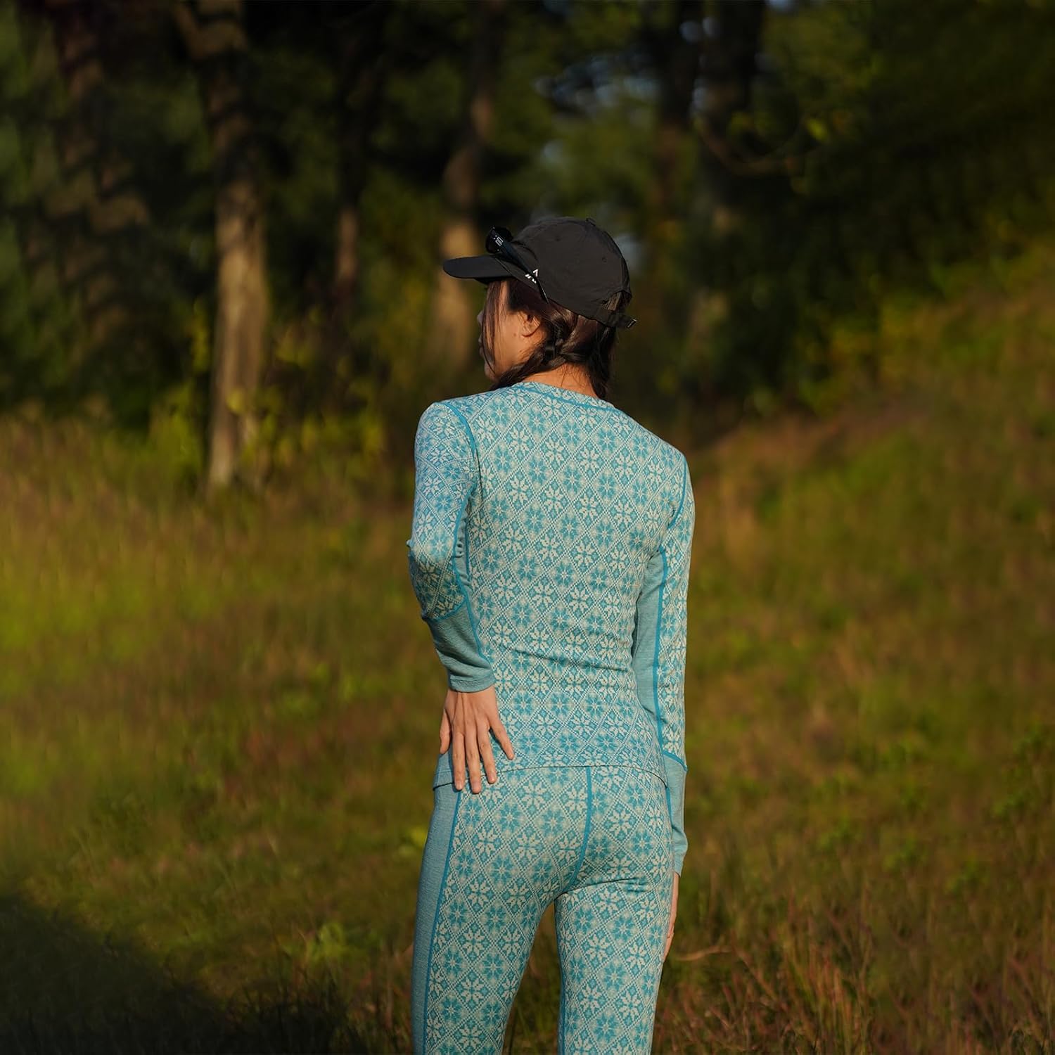 Merino Wool Base Layer Set for Women 100% Merino Wool Thermal Underwear Set - Image 4