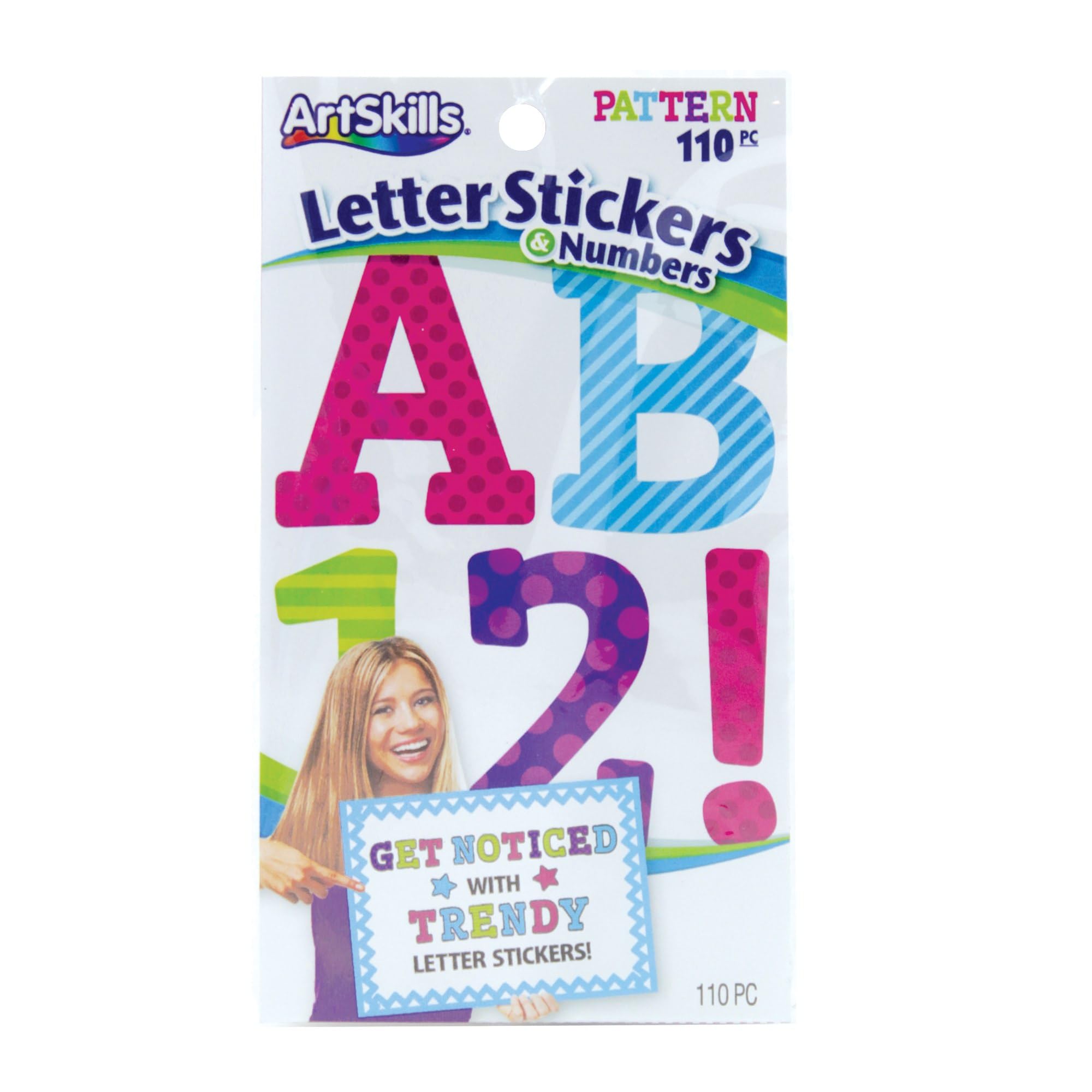 ArtSkills Letter Stickers and Numbers, A-Z -0-9, Assorted Colors, 110 Count (PA-2048)
