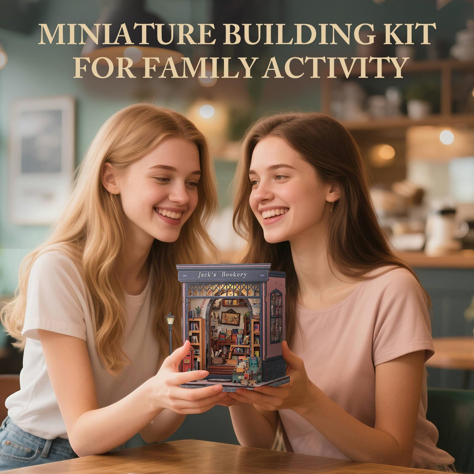 Fsolis Book Nook Kit & Puppenhaus - Kreatives Miniatur, Modell für Regale, eine ausgezeichnete Wahl für Literatur- und Geschichtsbegeisterte, Geschenkidee für Erwachsene/Jugendliche(Jack's Bookery)